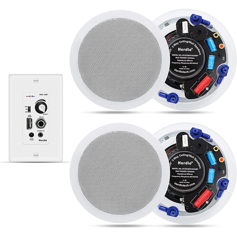 Herdio 5.25" Bluetooth Ceiling Speakers Review (600W 4-Pack)